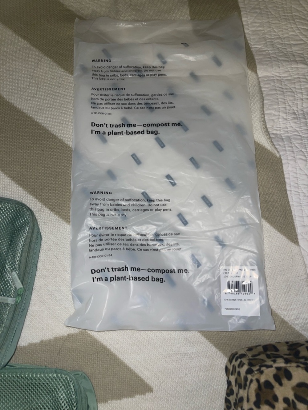 Set of 5 Sage Green Packing Cubes - Picture 2 of 6